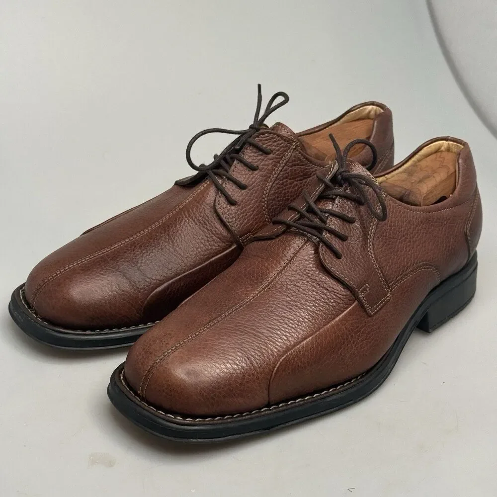 Belvedere Studio Oxford Shoes Mens 9.5 EEE Brown Leather Split Toe EUC